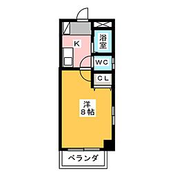 ヴェルディ城木 1Kの間取図画像