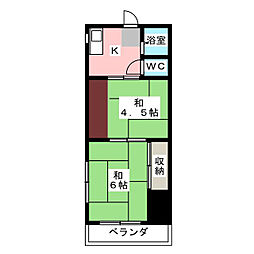 佐竹ビル 5階2Kの間取り