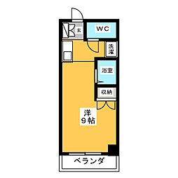 エムズビレッジ 4階ワンルームの間取り