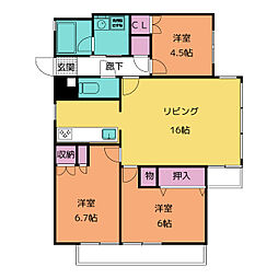 アビタ覚王山 3LDKの間取図画像