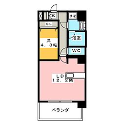 ルーエ池下 4階1LDKの間取り