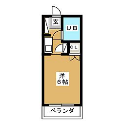 メゾン・ド・タンドレス 4階ワンルームの間取り
