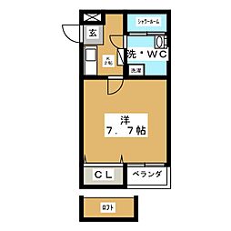 インフィニティ今池 1Kの間取図画像