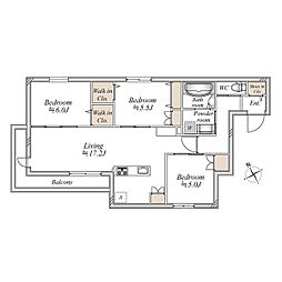 ガーデンコート池下 3階3LDKの間取り