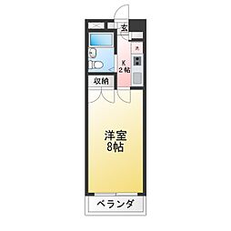 ラセゾン千種 1Kの間取図画像