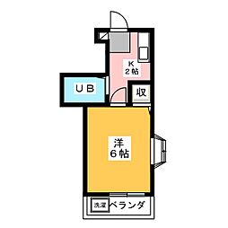 ウィステリア本山 1Kの間取図画像
