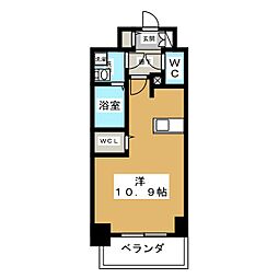 プレサンス池下トレス ワンルームの間取図画像