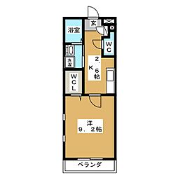 Campana春岡 1Kの間取図画像