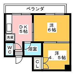シャトーレノグチ 2DKの間取図画像
