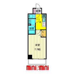 名古屋市千種区内山2丁目マンション 1Kの間取図画像
