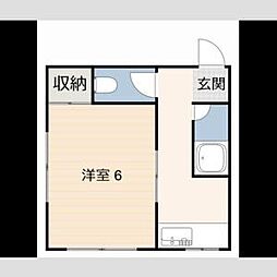 第1ヒロハウス 1Kの間取図画像