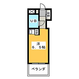 コア菊坂 ワンルームの間取図画像