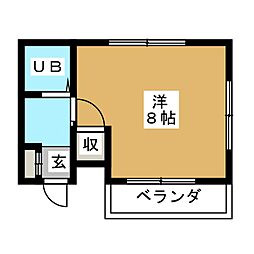 コンフォール池下 ワンルームの間取図画像