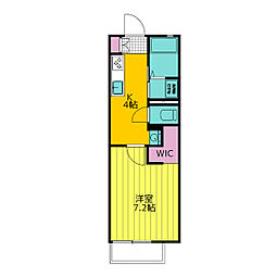 サニーフラット御棚 1DKの間取図画像