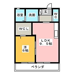 メゾンロータス菊坂 1LDKの間取図画像