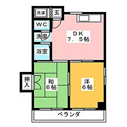 シンタックスビル2 2DKの間取図画像