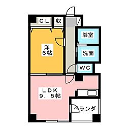 アーバンラックス今池 1LDKの間取図画像