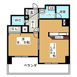 リベルテ池下 1LDKの間取図画像