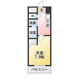 MGファースト 1Kの間取図画像