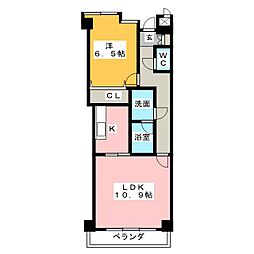 ケイジェイ・レジデンス覚王山 1LDKの間取図画像