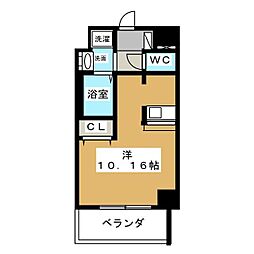 プレサンスナゴヤ桜通ビッグビート ワンルームの間取図画像