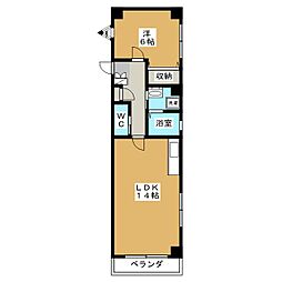 アルビオン春岡 1LDKの間取図画像