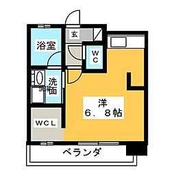 mina葵 1Kの間取図画像