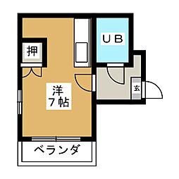 明・楽・春岡 ワンルームの間取図画像