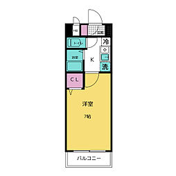 グリーンヒルズ千種 1Kの間取図画像