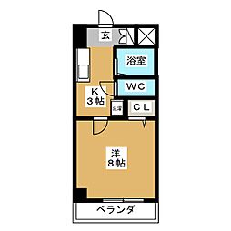 アプレシオ春岡WEST 1Kの間取図画像