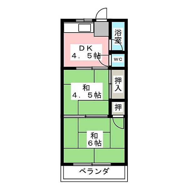 コーポ内田 ｜愛知県名古屋市中村区荒輪井町２丁目(賃貸アパート2DK・2階・30.00㎡)の写真 その2