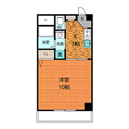 パラディーゾ大宮 1階1Kの間取り