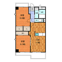 アムールＮＹ 2階2LDKの間取り