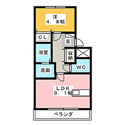 ウーノ 1LDKの間取図画像