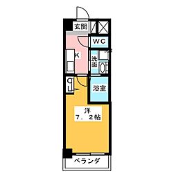 アビタシオン並木 1Kの間取図画像