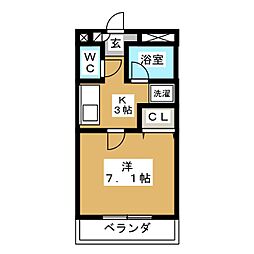 サンプラザ中村 1Kの間取図画像