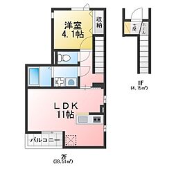 AVANTIA Sage 中島新町 1LDKの間取図画像