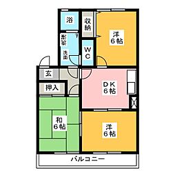 メゾングランシャリオ 3DKの間取図画像