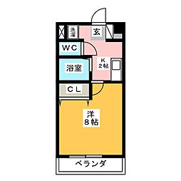 Y'sメゾン 1Kの間取図画像