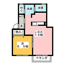 ディアスまるた 1LDKの間取図画像
