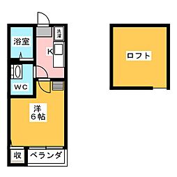 aletta本陣 1Kの間取図画像