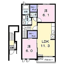NEST 2LDKの間取図画像