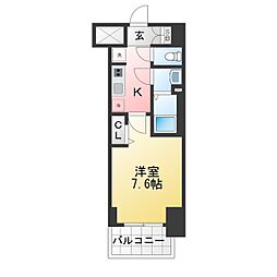 SHOKEN Residence名古屋 太閤通 1Kの間取図画像