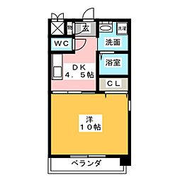 サンマルヤ 1Kの間取図画像