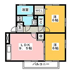 ピアネクストB 2LDKの間取図画像