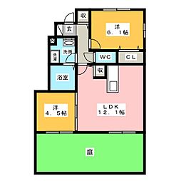 レガーロ 2LDKの間取図画像