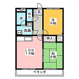 ザ・ファースト又穂 4階2LDKの間取り