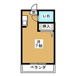 ラジール新道 ワンルームの間取図画像