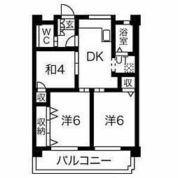 金城ビル 2SDKの間取図画像