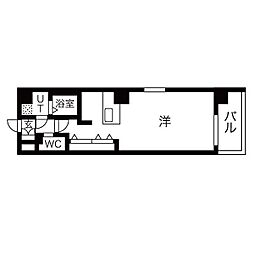 THE GD ONE 4階ワンルームの間取り